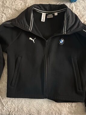Puma Black BMW Zip-Up Jacket with White Logos